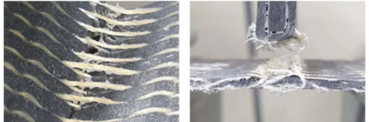 Fig. 12. Fracture behavior of 3D preform π-beam 