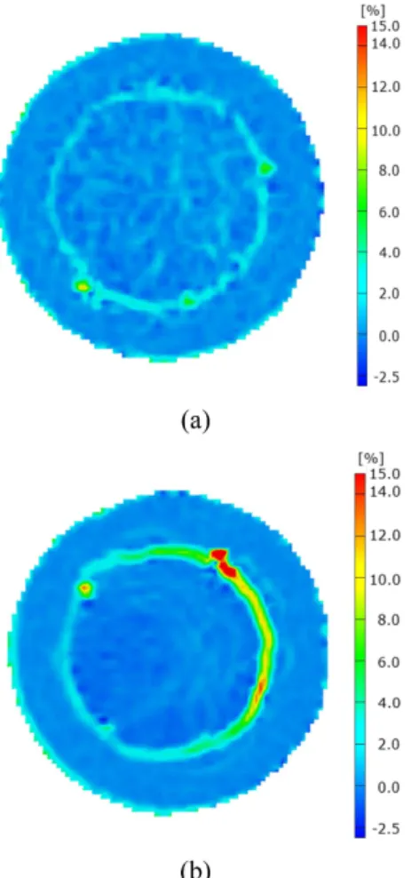 Fig. 9 은 ring형 기판에 복합레진 P90(Fig. 9a)와 AP-X(Fig.