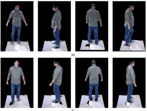 Fig.  10.  3D  reconstruction  images  (a)  before,  (b)  after  color  correction
