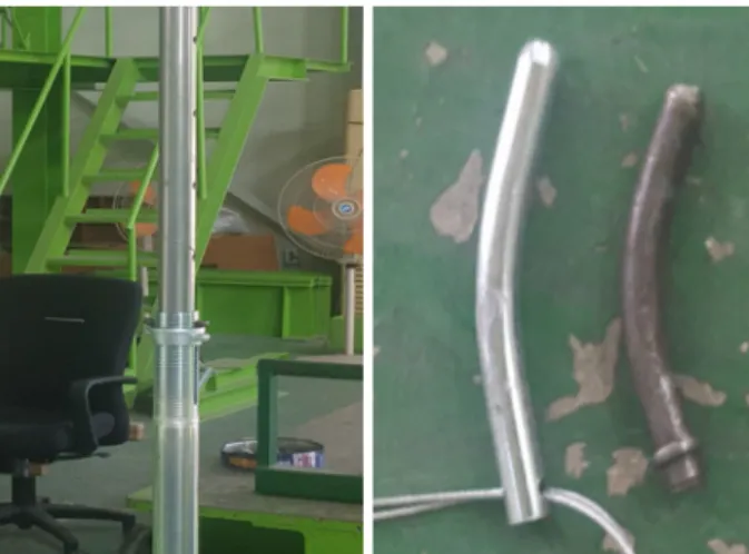 Fig. 5. Compressive test and support pins(pipe support).