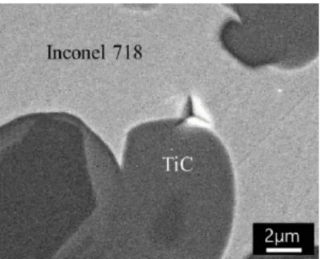 Fig. 7. SEM image of fracture surface TiC-Inconel 718 composites 