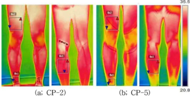 Fig. 4. Distribution of surface temperature in experimental wears.