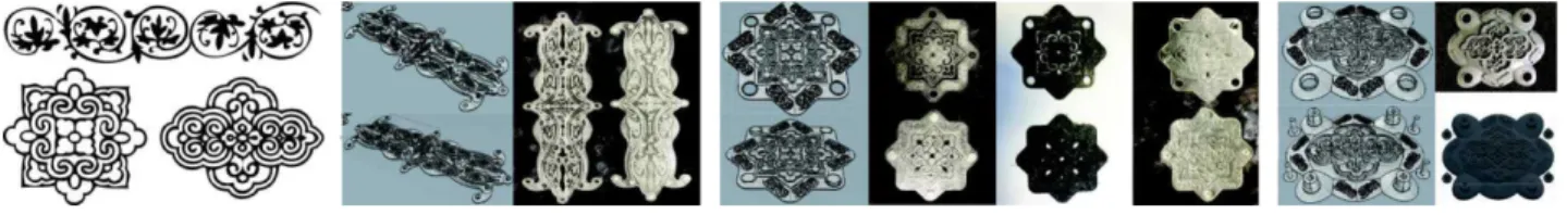 Fig. 9. The images of 3D models       and printed objects by FDM  based on ‘Yeondangcho’ pattern    (August 14, 2018).