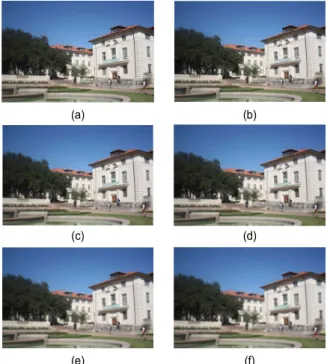 Fig. 4. Image examples with varying brightness level; (a) +25, (b) +50,  (c)  +75,  (d)  +100 (a) (b) (c) (d) (e) (f) 그림 5
