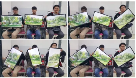 그림 6.  회전 각도에 따른 디스플레이 영상 Fig  6.  Display  image  according  to  rotation  angle 