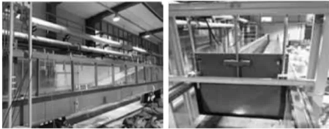 Fig. 1. Experimental channel. Fig. 2. Sluice gate.
