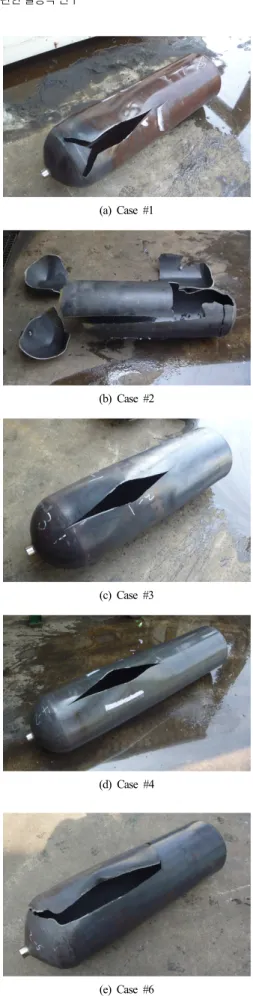 Fig. 4. Produced pressure vessel specimens. 험 규정은 ‘KS B ISO 11439’의 부속서 1  시험 방법 및  판정 기준‘에 명시되어 있다