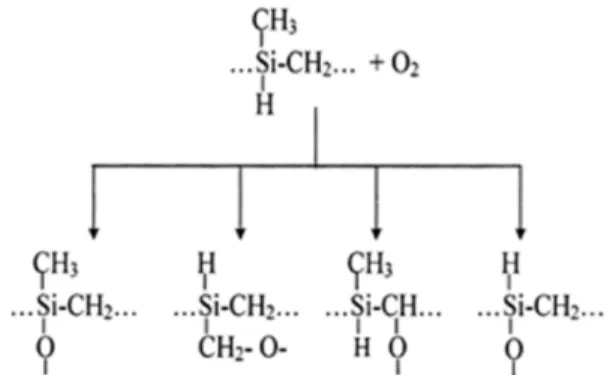Fig. 8. Various oxidized groups of PCS after curing in air