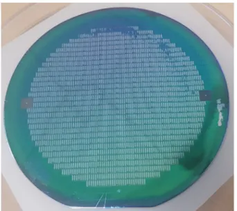 Fig. 9. (a) Diced PHR sensor chip and (b) Enlarged photo of PHR sensing part.