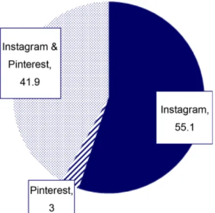 Fig. 4. The experience on Instagram &amp; Pinterest(%).