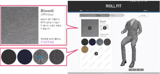 Fig. 3. Design result of fabric select page.