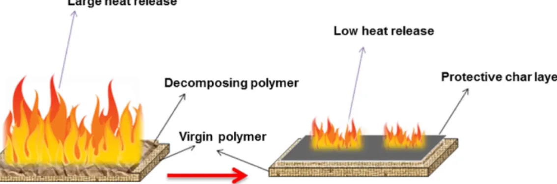 Fig. 3. Charing mechanism in polymers 