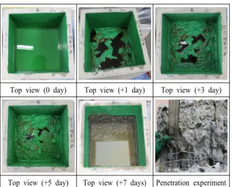 Table  4.  Results  of  the  penetration  depth  of  dikes  with  waterproof concrete
