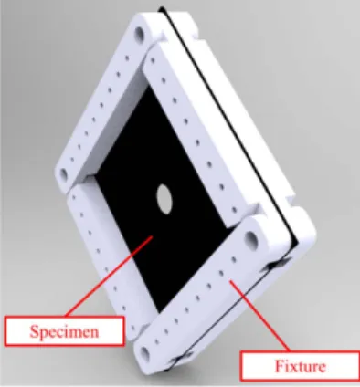 Fig. 2. Assembled specimen and fixture (CAD model)