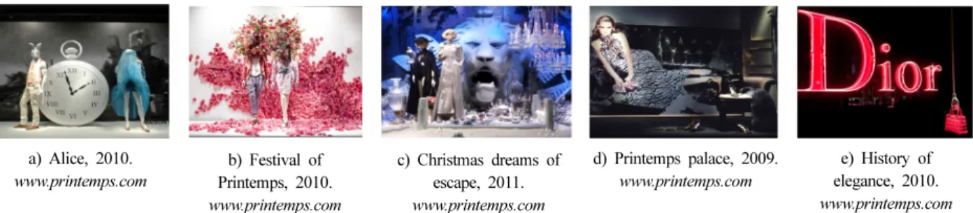 Table 4. Expression techniques used in Printemps' fashion window display
