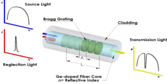Fig. 1  Principle of light propagation in FBG.
