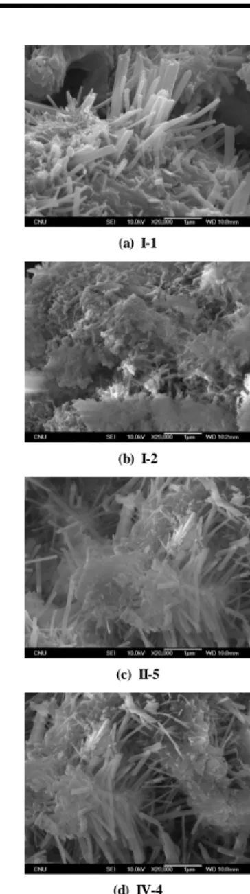 Fig. 8  SEM analysis results obtained from four types of mortar mixes.