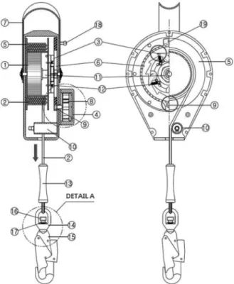 Fig. 2. An assembly drawing of self-escape SRL.