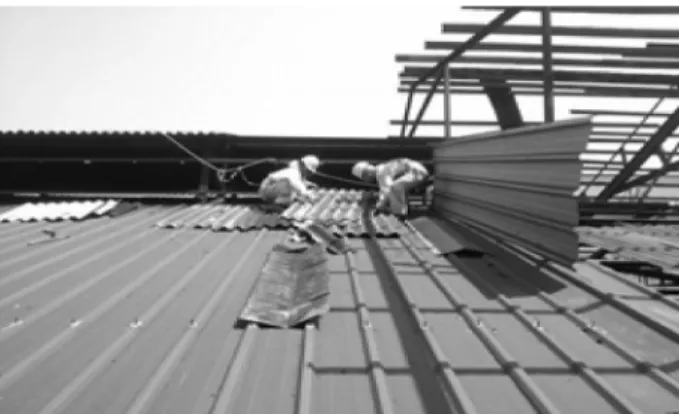 Fig. 1. Removal work of the asbestos cement slates.