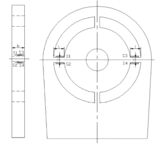 Fig. 3. Structure of knee joint torque sensor and location of strain gage.