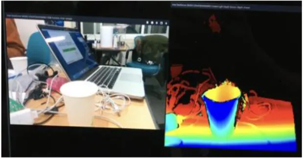 Fig.  2.  Depth  Camera  로  객체를  촬영한  모습