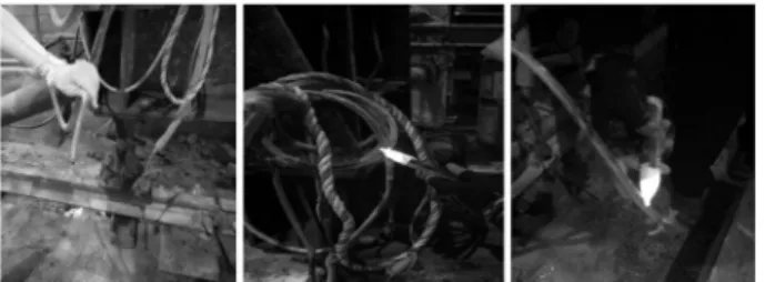 Fig. 4. Electrical wire is left live condition after demolition  works. 여  활선상태의  전선을  방치하는  경우가  확인되었다 
