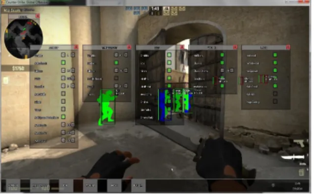 Fig.  1.  Using  ESP  Hack  in  Game