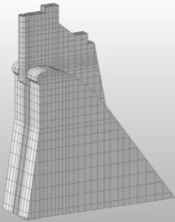 Fig. 1. Finite element model of dam monolith.