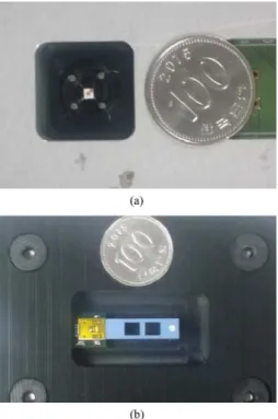 Fig. 5. Schematics of the gas testing system: (a) gas supplying sys- sys-tem, multiple plate structure and PCB board within the gas chamber: (b) the wire bonding type and (c) ceramic type 