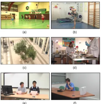 그림 1. 스테레오스코픽 3D 실험 동영상 : (a) Basket; (b) Boxers; (c) Hall; 