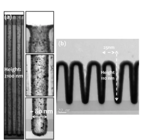 Figure 9 (a) shows the step coverage of an  ALD-Ru film deposited using IMBCHDRu(0)  on a hole-type contact with an ultra-high  aspect ratio (~32) and a bottom diameter of  80 nm