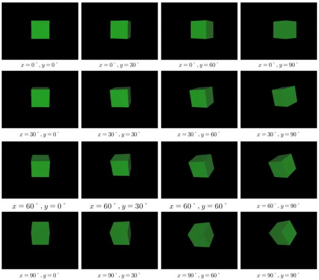 그림 1.  다양한 시점에서 바라본 3차원 객체 모델 Fig.  1.  3-D  object  models  in  various  viewpoints