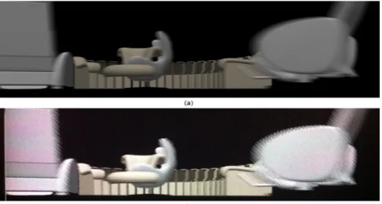 Fig.  5.  The  result  of  original  interleaving  method.  (a)  a  original  interleaving  result  (b)  a  result  seen  by  slanted  parallax  barrier  based  display  device