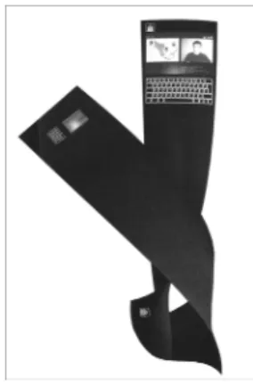 Fig. 2. 핸드백과 일체된 컴퓨터와 천키보드,