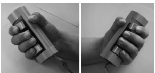 Fig. 13. Photograph of right and left hand position on the desk.