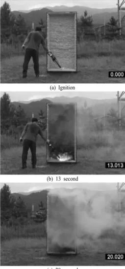 Fig. 4. Burning behavior characteristics experiment of the  styrofoam.