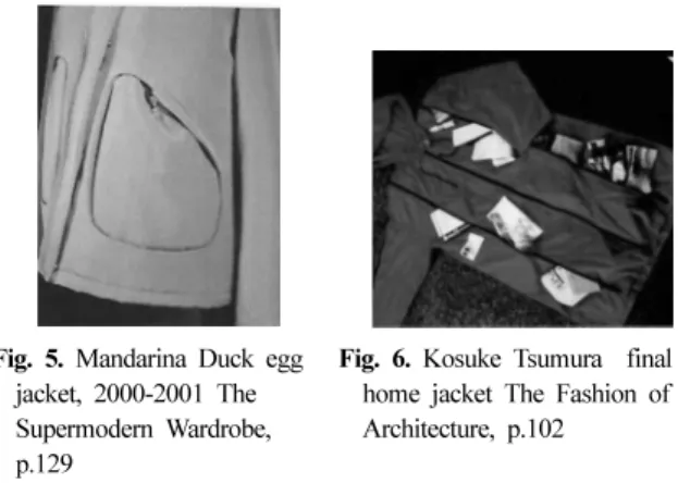 Fig. 7.  Samsonite Blacklabel,     travel wear collection, detachable     bag pocket pant, 2000-2001 The    Supermodern Wardrobe, p.39        스포츠 테크 , p.155.