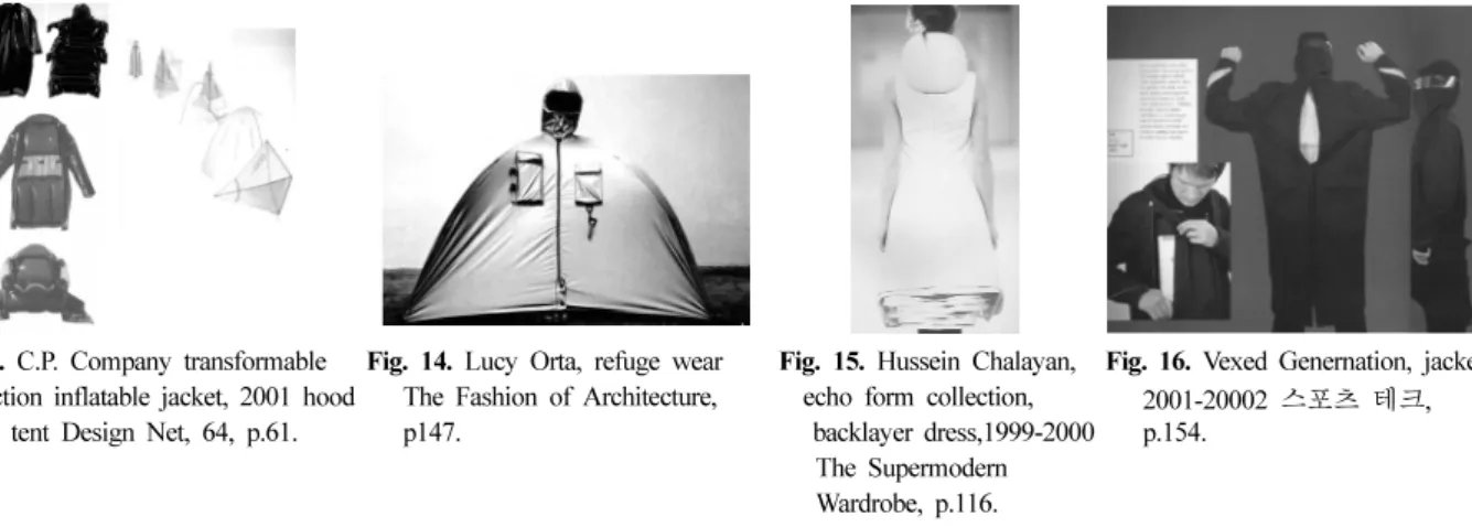 Fig. 15.  Hussein Chalayan,   echo form collection,    backlayer dress,1999-2000    The Supermodern     Wardrobe, p.116.