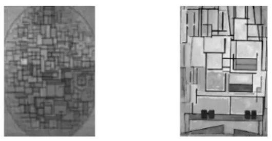 Fig. 5.  작품  ＃1(Tableau  ＃1). Fig. 6.  구성 9, 푸른색  파사드.