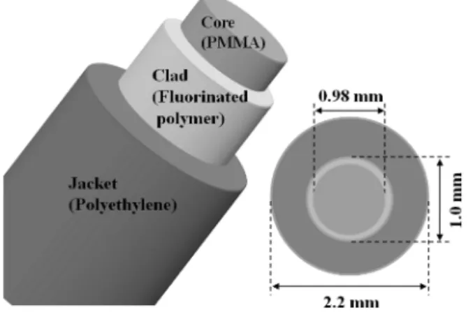 Fig. 1.  Structure of a plastic optical fiber.