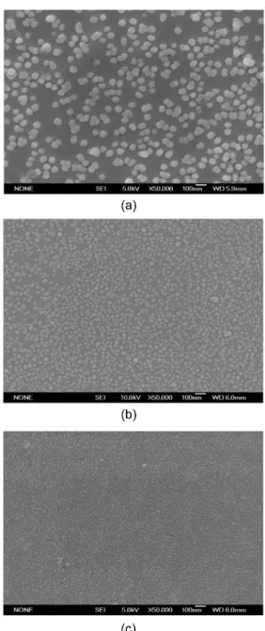 Fig. 1. Gold nanoparticles on etched optical fiber surface.