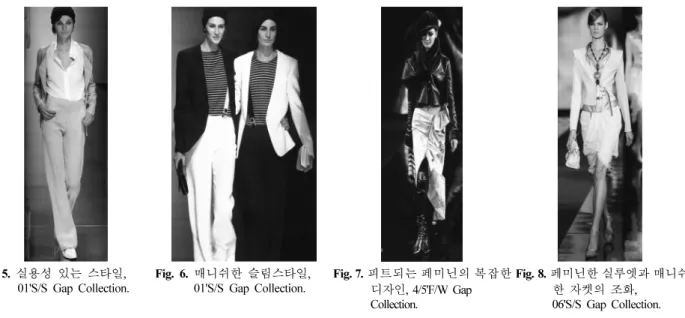 Fig. 8. 페미닌한 실루엣과 매니쉬 한  자켓의  조화,  06'S/S Gap Collection.