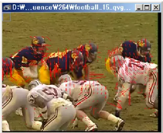 그림  8. QVGA  영상의 움직임 벡터 Fig 8. Motion Vector of QVGA Video
