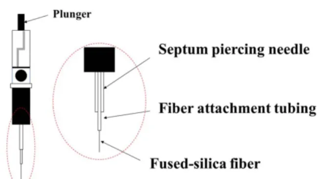 Figure  6.  Process  of  direct  immersion  (a)  and  headspace  (b)  solid  phase  microextraction.