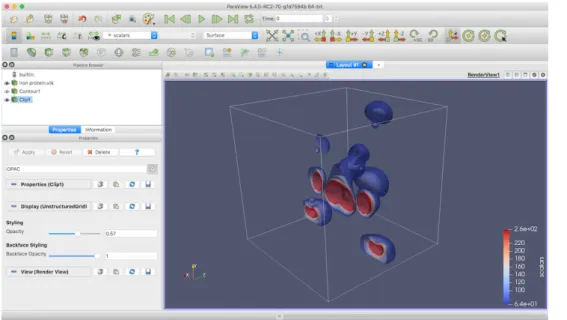 그림 10. Render View 예(paraview.org). •	Comparative	View는	매개변수의	영향을	시각 화하기	위해	여러	자료를	같이	볼	수	있도록	한 다.	Render	View,	Chart	Views	등이	있다
