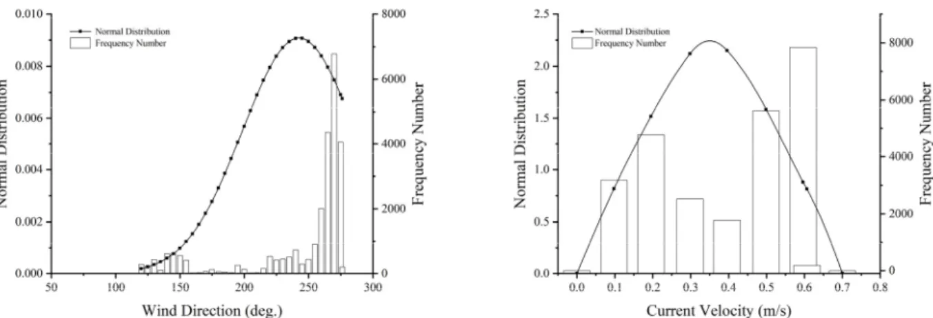 Fig.  5.  Frequency  distribution  of  current  direction  and  velocity  under  drifting  in  the  area  of  observation.