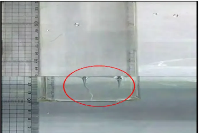 Figure  8:  Synchronicity  of  vortex  occurrence  in  the  pump  sump 4.  결    론 본 연구에서는 대형 탱크선 내부 펌프장의 펌프 배치 및  수위에 따른 탱크 내부 유동현상을 검토하기 위하여 축소 모델을 설계 및 제작하여 기초 실험을 수행하였다 