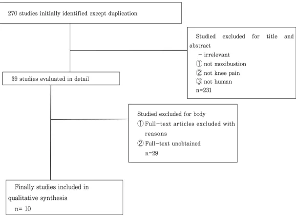 Fig. 1. Flowchart of trial selection process하여 총 37개 평가항목을 대상으로 paper-based review