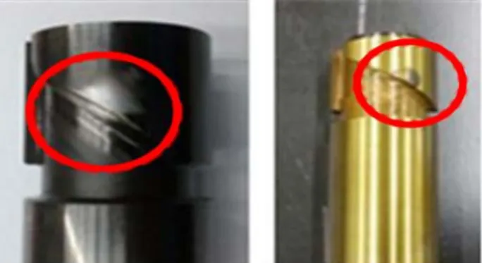 Figure  1:  Fuel  injection  pump  components  damaged  by  cav- cav-itation