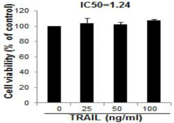 Fig.  2.  Effect  of  TRAIL  on  cell  viability  in  HT29  human colorectal cancer cells